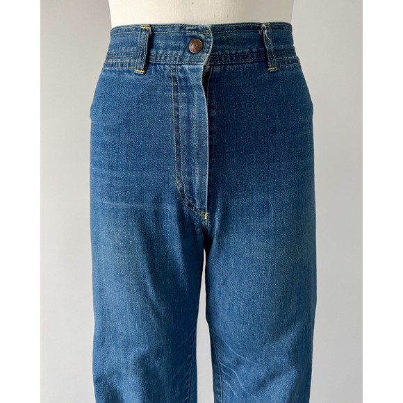 VTG 1980s Angel Britches Blue Cotton Denim High Rise Slim Straight Leg Jeans W25 - Picture 3 of 10